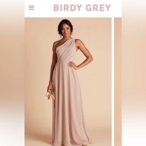 Birdy Grey Kira Chiffon taupe (S) one shoulder bridesmaid dress